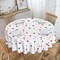 Memorial Day Tablecloth 60 Inch Independence Day Patriotic Round Table Cloth Waterproof Resistant Reusable July 4th Decorations Table Cover for Kitchen Dinning Holiday Party Decor